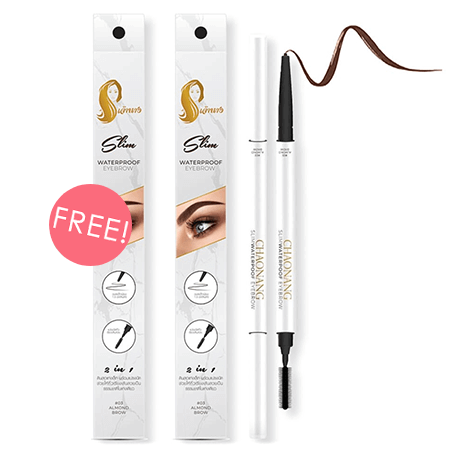 ซื้อ 1 ชิ้น ฟรี 1 ชิ้น Slim Waterproof Eyebrow #3 Almond Brown 0.12g 